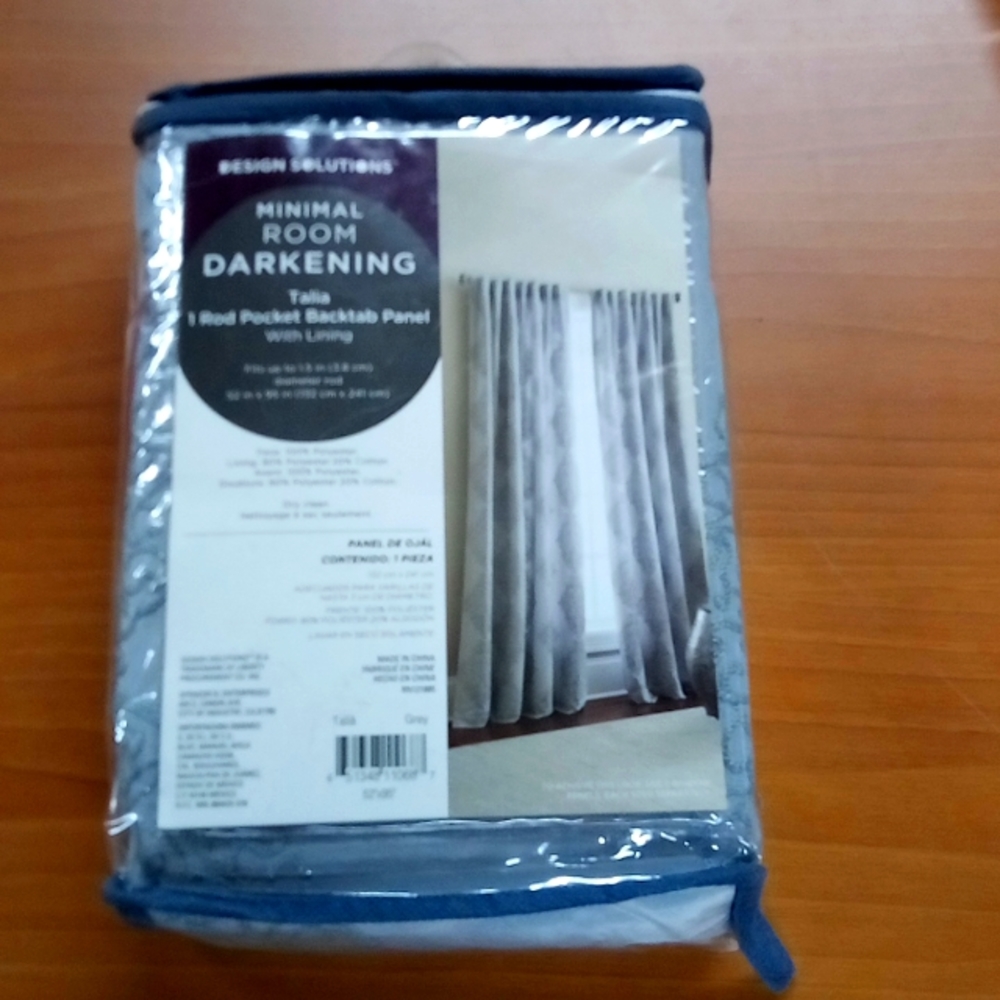 Design solutions minimal room darkening Talia rod pocket backtab panel with lini